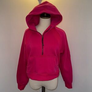 Lululemon M Scuba Raspberry Hot Pink Fuchsia Oversized Half Zip Hoodie Pullover